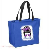 Cute Mother's Day Bowling Mom Life Messy Bun Game Day Gift Tote Bag thumb 2