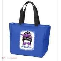 Cute Mother's Day Bowling Mom Life Messy Bun Game Day Gift Tote Bag thumb 3