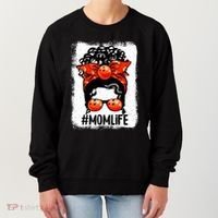 Cute Mother's Day Messy Bun Bowling Mom Sport Lover Gift Women's Sweatshirt thumb 0