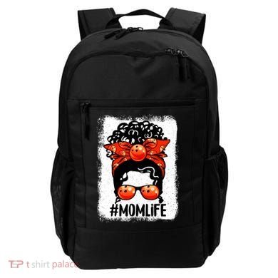 Cute Mother's Day Messy Bun Bowling Mom Sport Lover Gift Backpack
