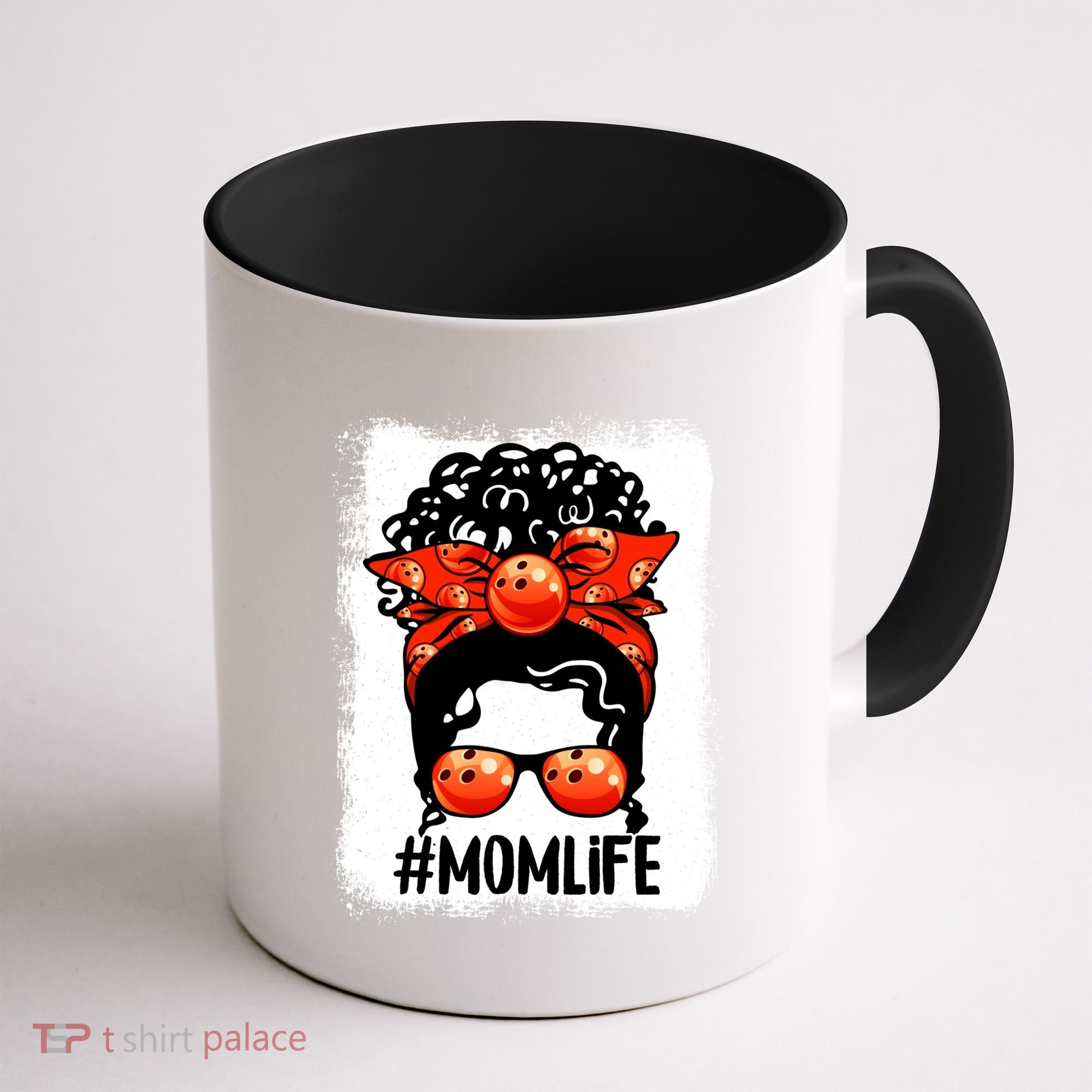 Cute Mother's Day Messy Bun Bowling Mom Sport Lover Gift Coffee Mug