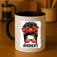 Cute Mother's Day Messy Bun Bowling Mom Sport Lover Gift Coffee Mug thumb 4
