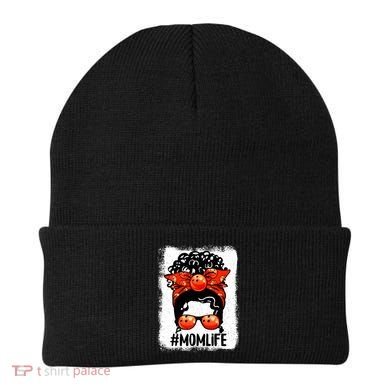 Cute Mother's Day Messy Bun Bowling Mom Sport Lover Gift Beanie