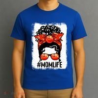 Cute Mother's Day Messy Bun Bowling Mom Sport Lover Gift T-Shirt thumb 3
