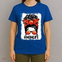 Cute Mother's Day Messy Bun Bowling Mom Sport Lover Gift T-Shirt thumb 4