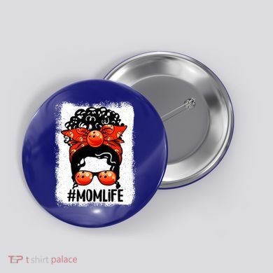 Cute Mother's Day Messy Bun Bowling Mom Sport Lover Gift Button