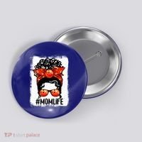 Cute Mother's Day Messy Bun Bowling Mom Sport Lover Gift Button thumb 0