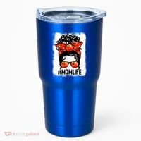 Cute Mother's Day Messy Bun Bowling Mom Sport Lover Gift Tumbler thumb 0