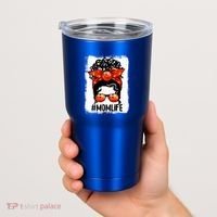 Cute Mother's Day Messy Bun Bowling Mom Sport Lover Gift Tumbler thumb 2