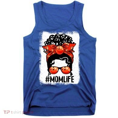 Cute Mother's Day Messy Bun Bowling Mom Sport Lover Gift Tank Top