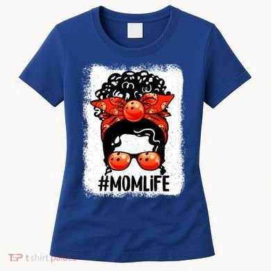 Cute Mother's Day Messy Bun Bowling Mom Sport Lover Gift Women's T-Shirt