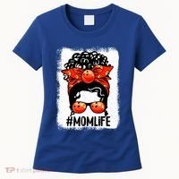 Cute Mother's Day Messy Bun Bowling Mom Sport Lover Gift Women's T-Shirt thumb 0
