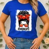 Cute Mother's Day Messy Bun Bowling Mom Sport Lover Gift Women's T-Shirt thumb 2