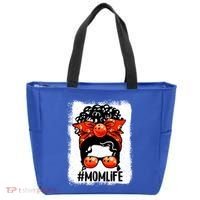 Cute Mother's Day Messy Bun Bowling Mom Sport Lover Gift Tote Bag thumb 0