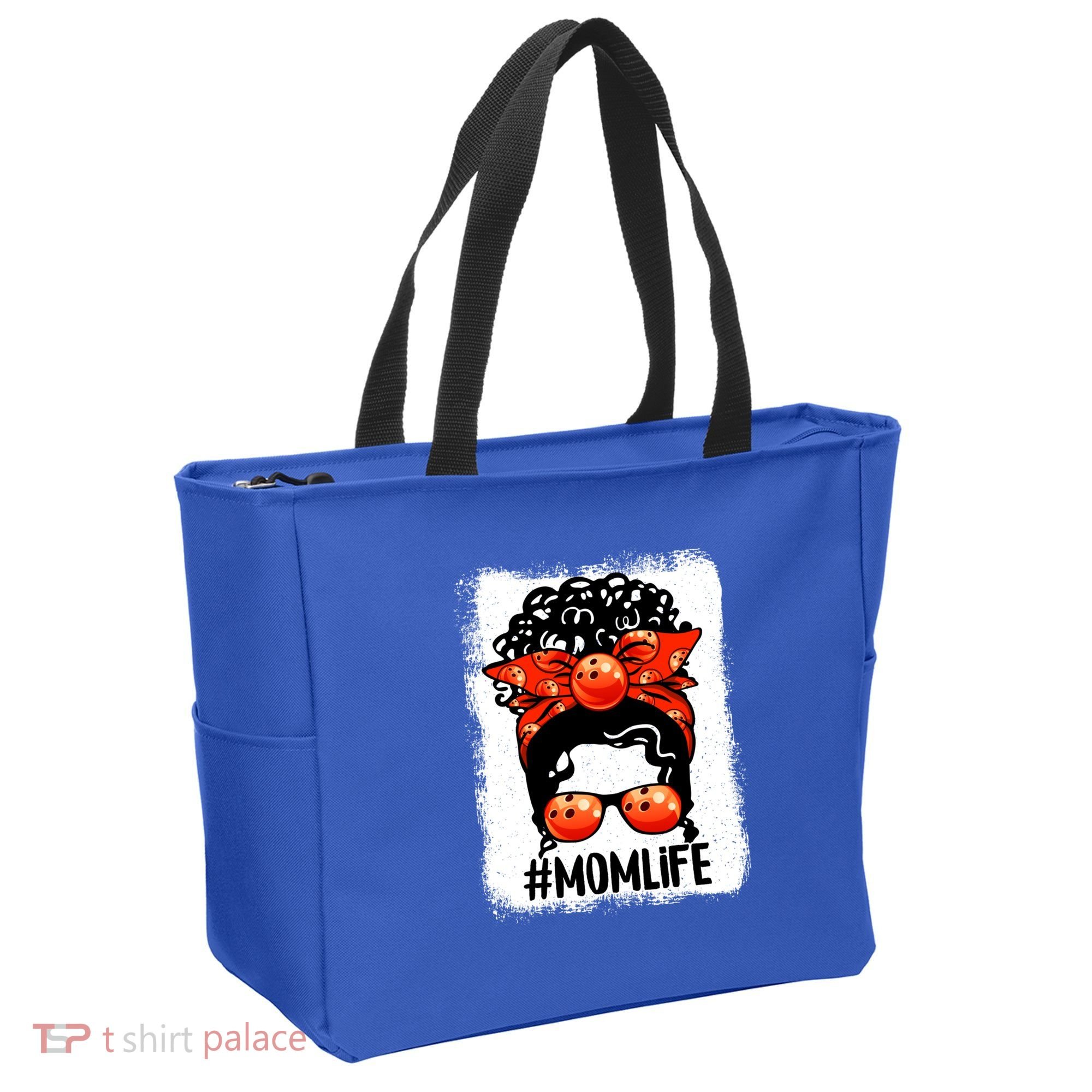 Cute Mother's Day Messy Bun Bowling Mom Sport Lover Gift Tote Bag