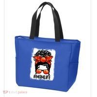 Cute Mother's Day Messy Bun Bowling Mom Sport Lover Gift Tote Bag thumb 3
