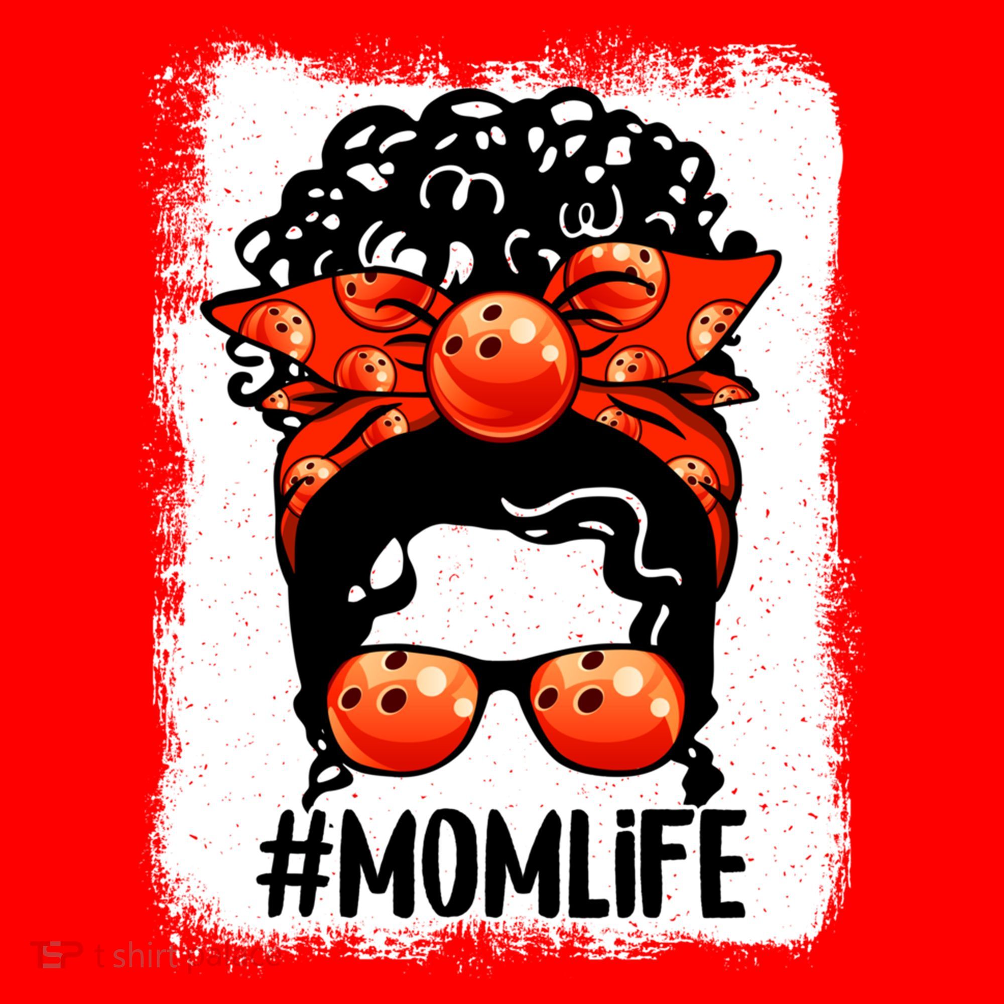 Cute Mother's Day Messy Bun Bowling Mom Sport Lover Gift Santa Hat