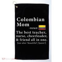 Colombian Mom Definition Colombia Flag Mothers Day Golf Towel thumb 0