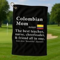Colombian Mom Definition Colombia Flag Mothers Day Golf Towel thumb 1