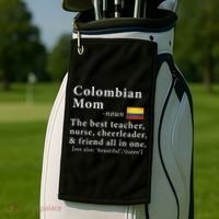 Colombian Mom Definition Colombia Flag Mothers Day Golf Towel thumb 2