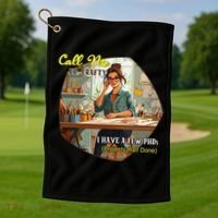 Call Me Dr Crafty Golf Towel thumb 1