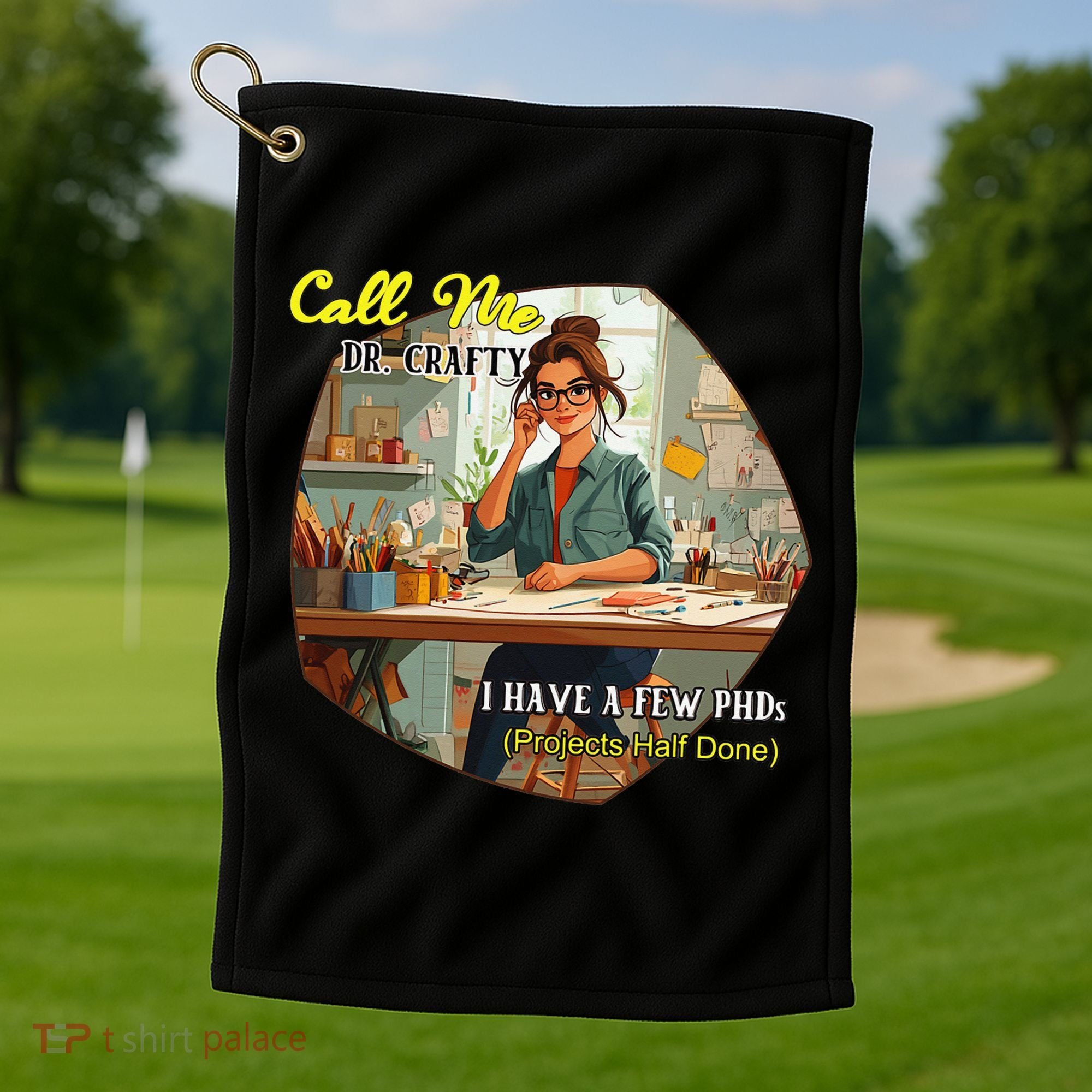 Call Me Dr Crafty Golf Towel