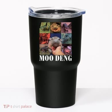 Colorful Moo Deng Retro Photo Hippo Tumbler
