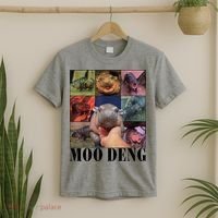 Colorful Moo Deng Retro Photo Hippo T-Shirt thumb 2