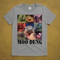 Colorful Moo Deng Retro Photo Hippo T-Shirt thumb 5