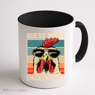 Chicken Meme Design  Guess What Chicken Butt Coffee Mug back