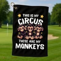 Chimpanzee MotherS Day Mum Monkey Circus Funny Cute Gift Golf Towel thumb 1