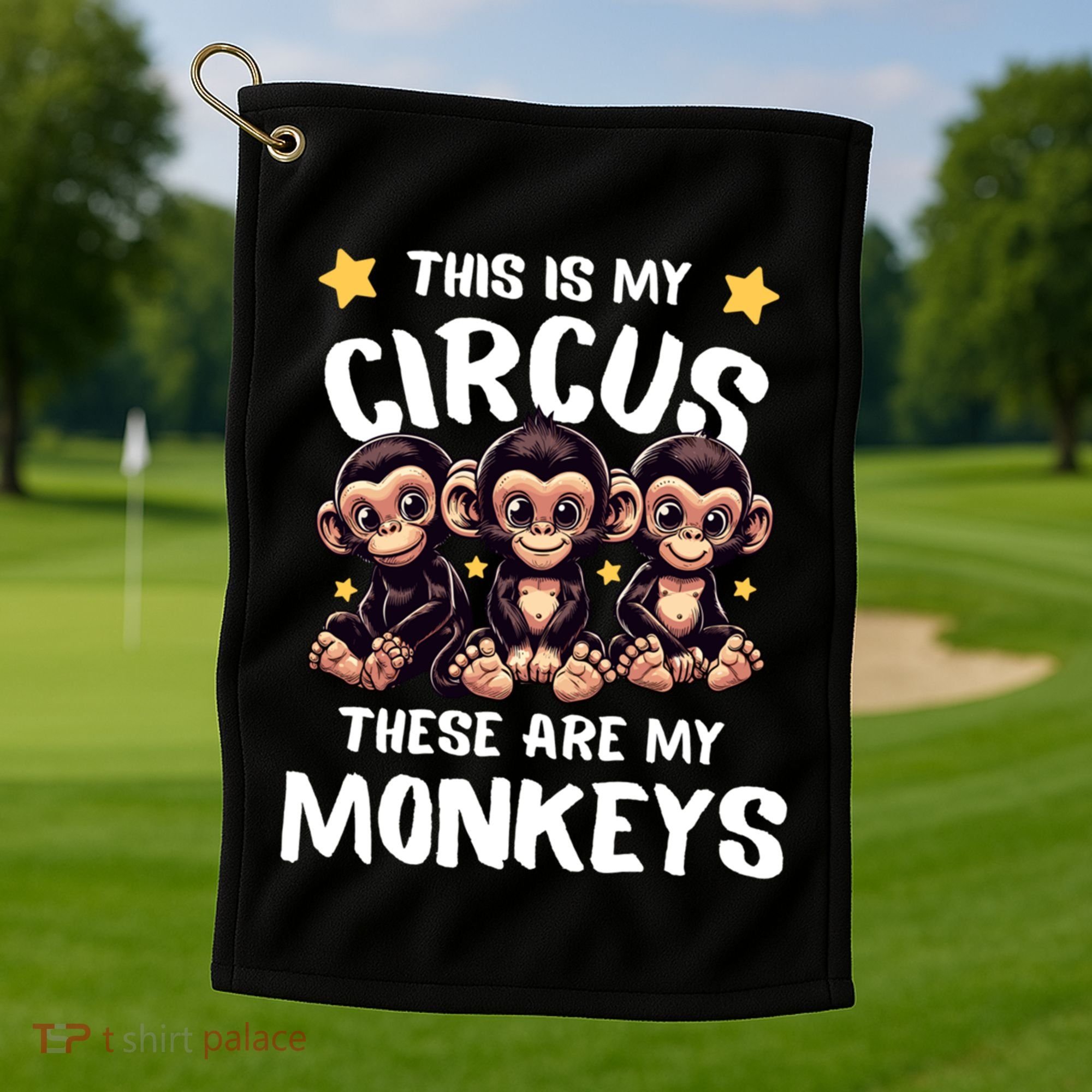 Chimpanzee MotherS Day Mum Monkey Circus Funny Cute Gift Golf Towel