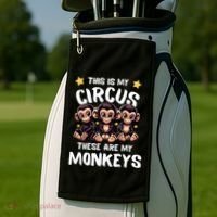 Chimpanzee MotherS Day Mum Monkey Circus Funny Cute Gift Golf Towel thumb 2