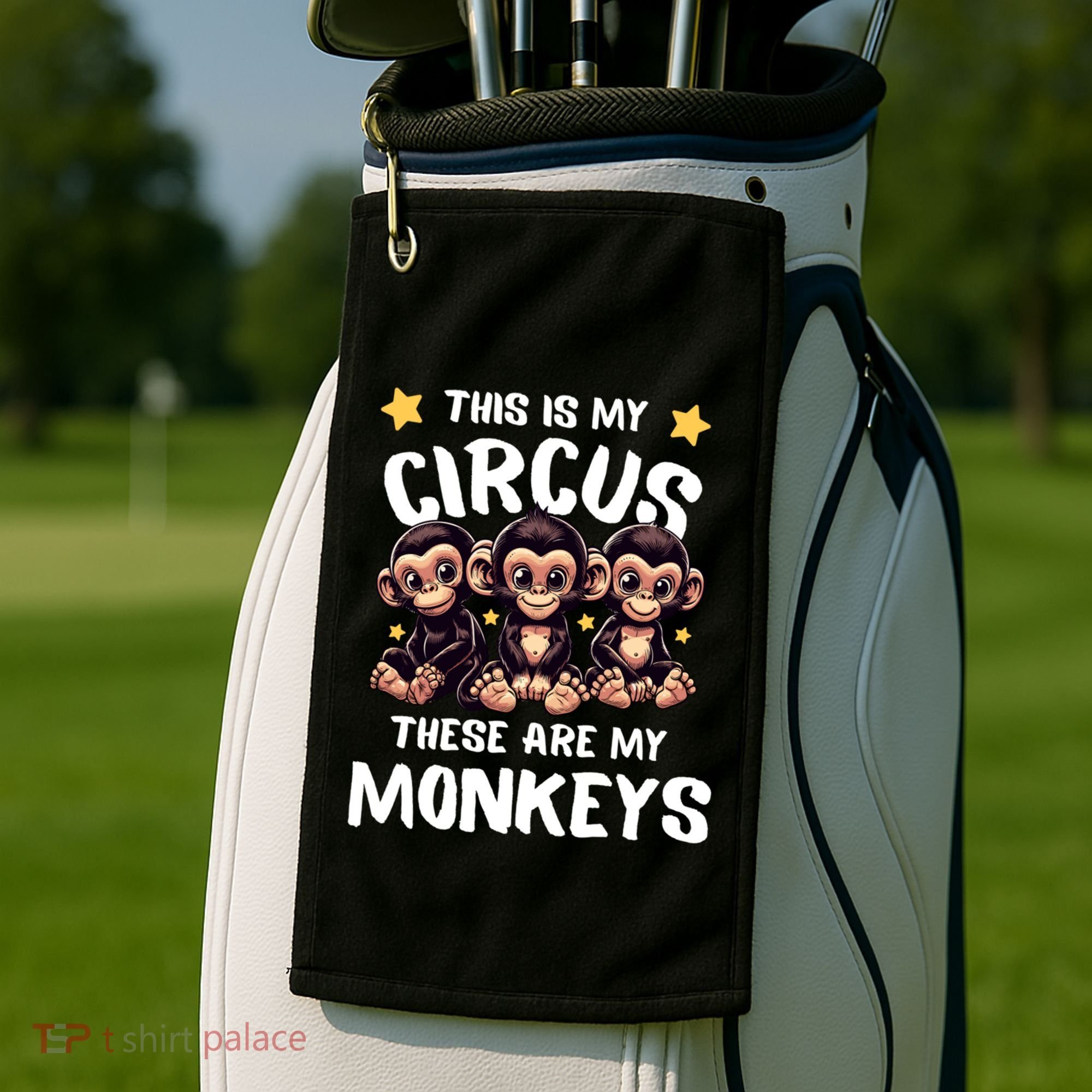 Chimpanzee MotherS Day Mum Monkey Circus Funny Cute Gift Golf Towel