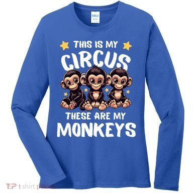Chimpanzee MotherS Day Mum Monkey Circus Funny Cute Gift Women's Long Sleeve Shirt