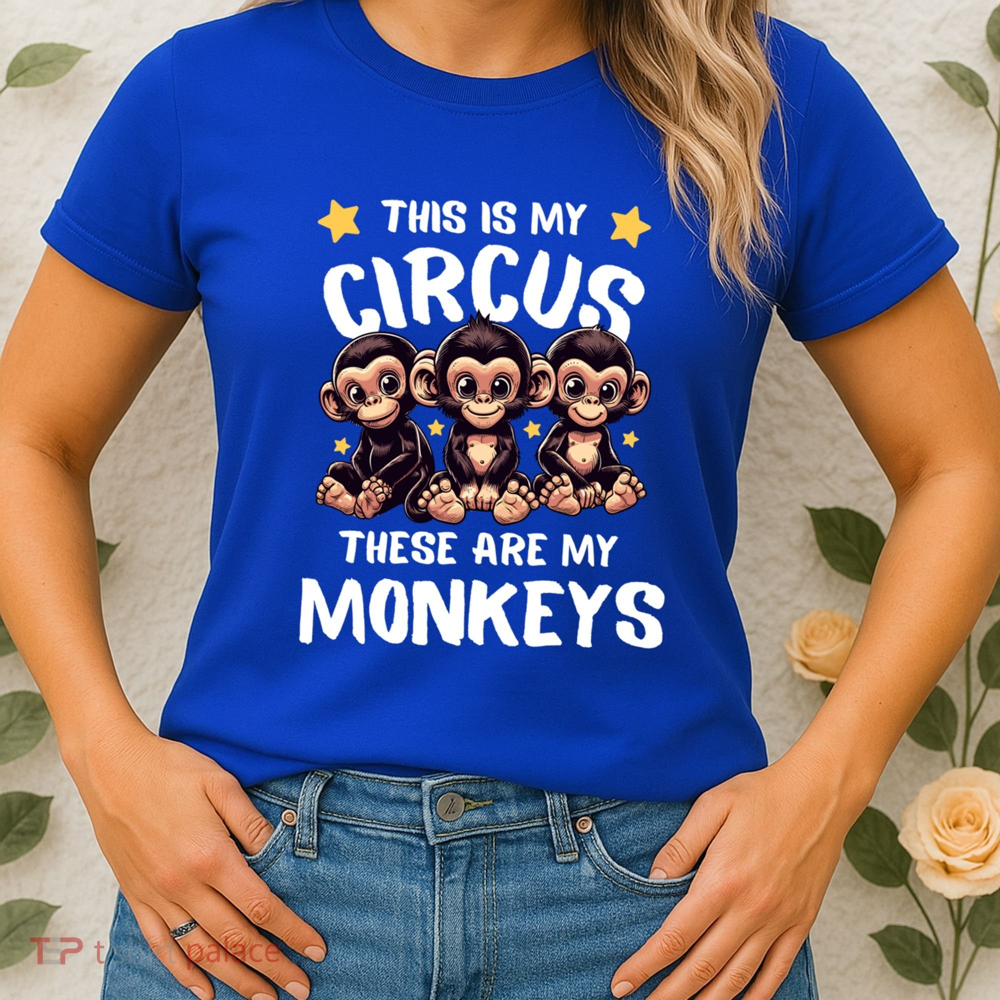 Chimpanzee MotherS Day Mum Monkey Circus Funny Cute Gift Women's T-Shirt