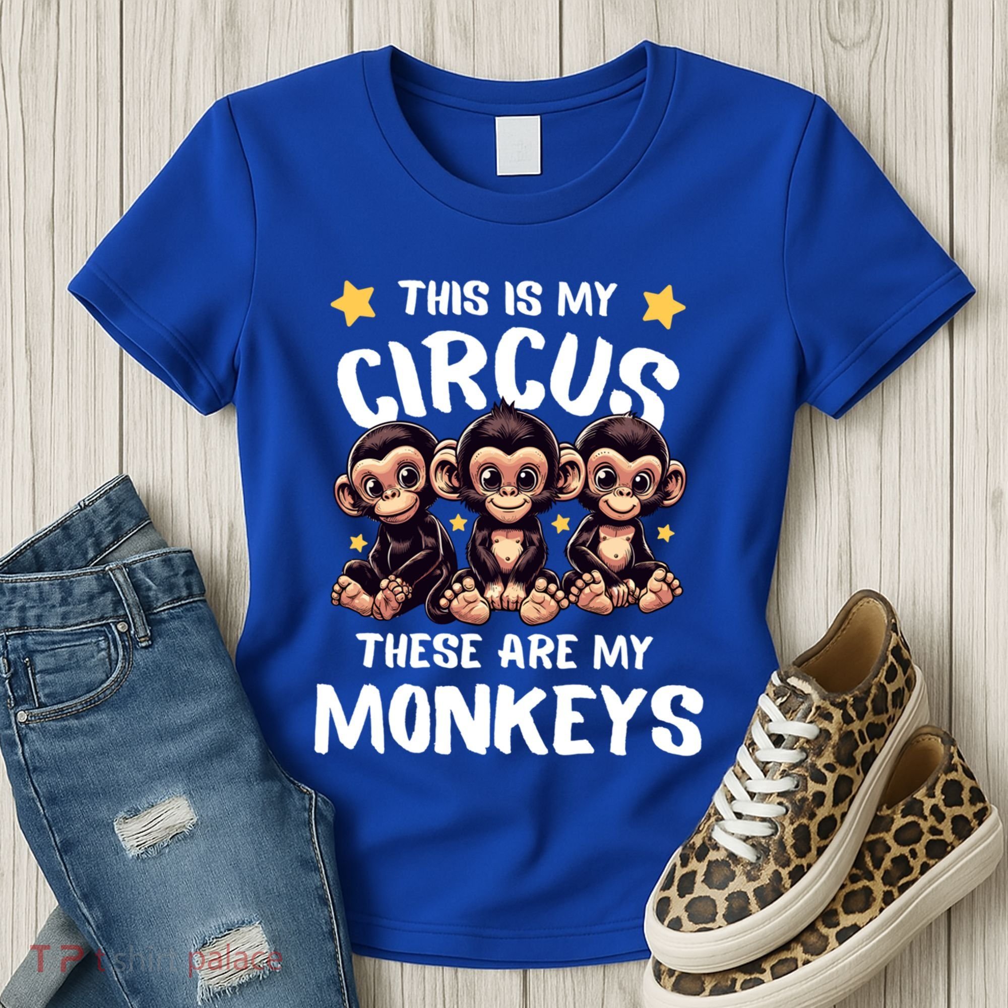 Chimpanzee MotherS Day Mum Monkey Circus Funny Cute Gift Women's T-Shirt