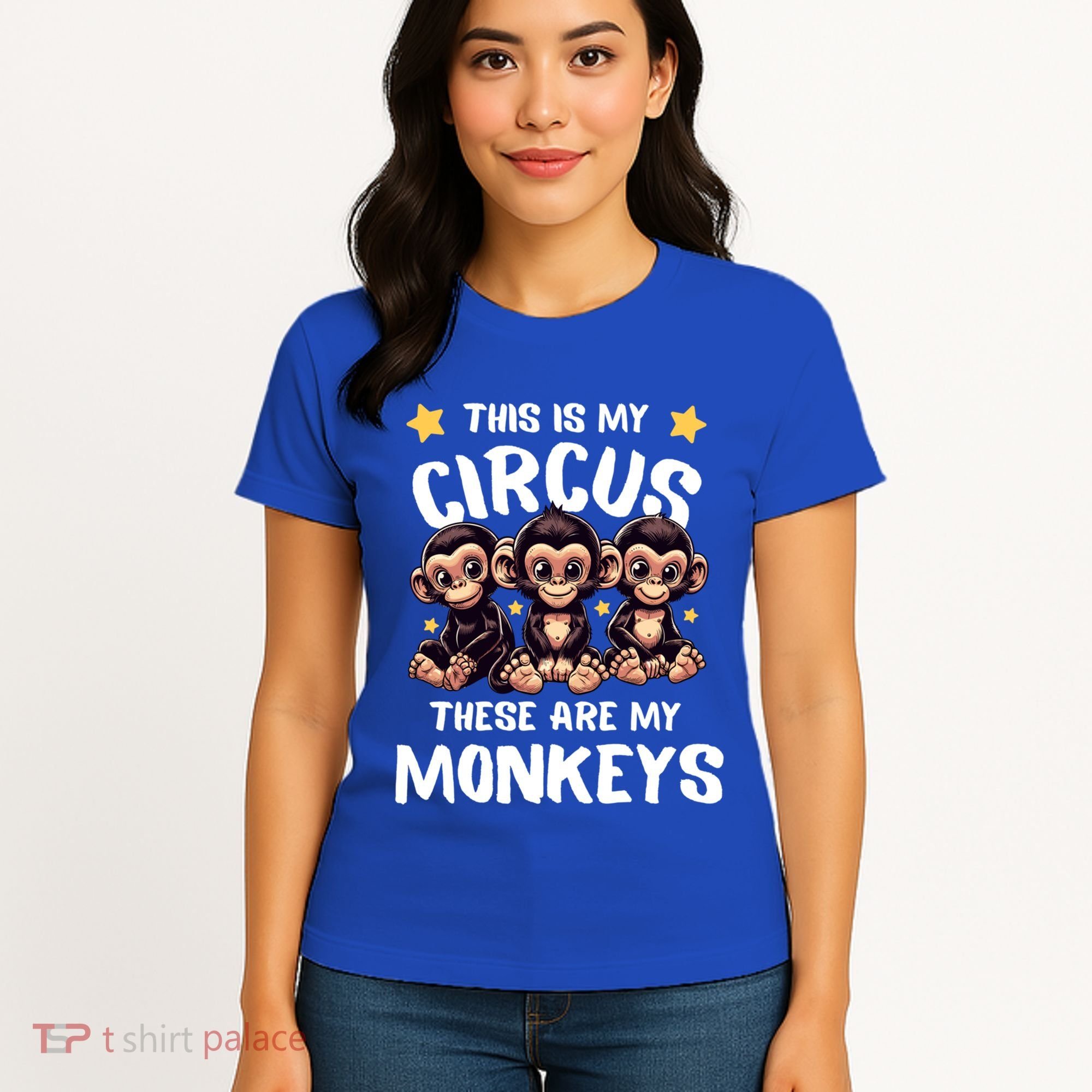 Chimpanzee MotherS Day Mum Monkey Circus Funny Cute Gift Women's T-Shirt