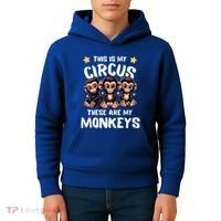 Chimpanzee MotherS Day Mum Monkey Circus Funny Cute Gift Kids Hoodie thumb 4