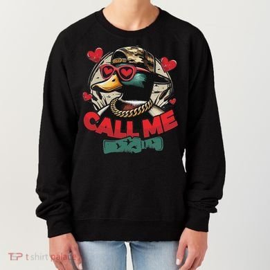 Call Me Duck Hunting Retro ValentineS Day Women's Sweatshirt