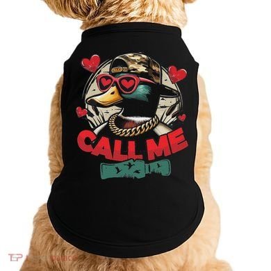 Call Me Duck Hunting Retro ValentineS Day Doggie Tank
