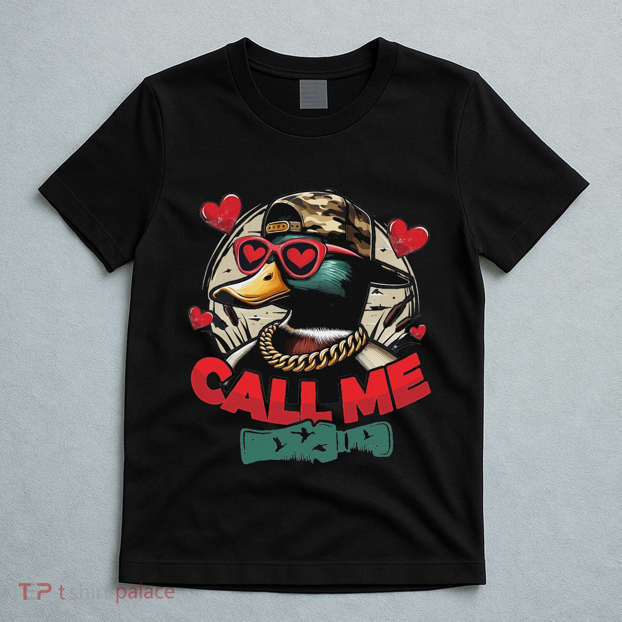 Call Me Duck Hunting Retro ValentineS Day T-Shirt