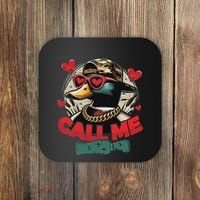 Call Me Duck Hunting Retro ValentineS Day Coaster thumb 0