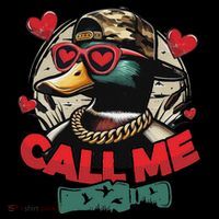 Call Me Duck Hunting Retro ValentineS Day Ornament thumb 1