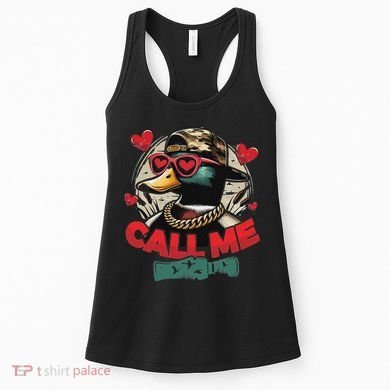 Call Me Duck Hunting Retro ValentineS Day Women's Tank Top