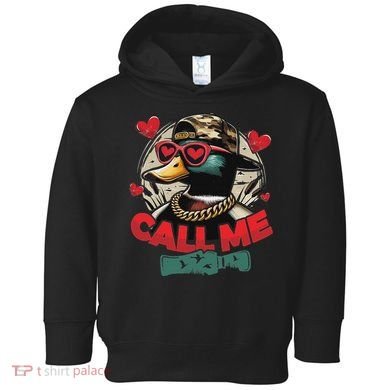 Call Me Duck Hunting Retro ValentineS Day Toddler Hoodie