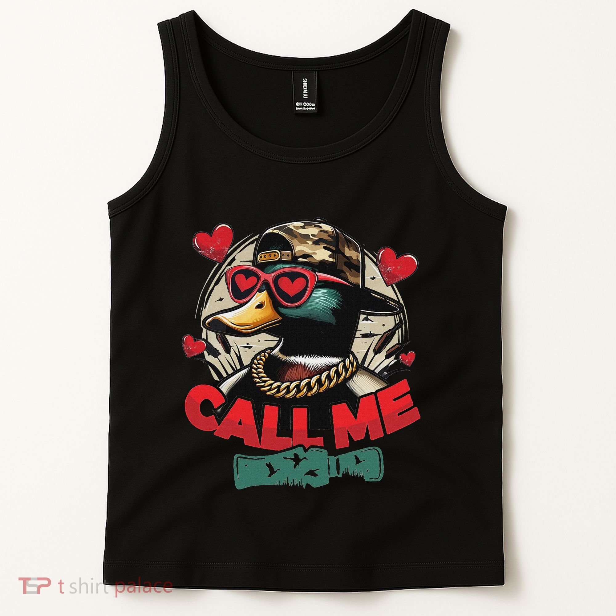 Call Me Duck Hunting Retro ValentineS Day Tank Top