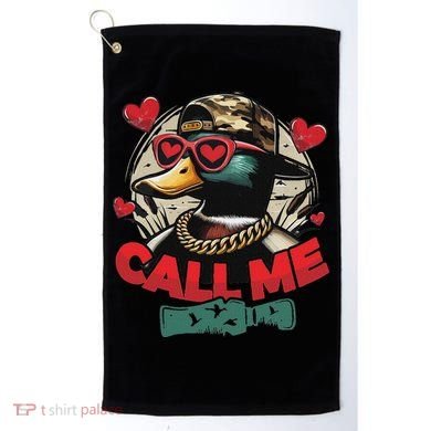 Call Me Duck Hunting Retro ValentineS Day Golf Towel