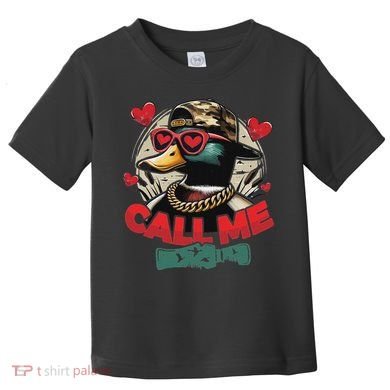 Call Me Duck Hunting Retro ValentineS Day Toddler T-Shirt