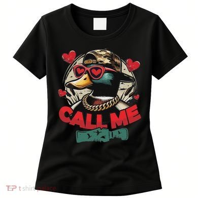 Call Me Duck Hunting Retro ValentineS Day Women's T-Shirt
